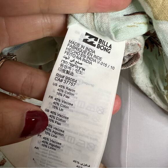 Billabong Hana Koa Beach surfer short sleeve button shirt & pants set NEW SMALL - Picture 11 of 12